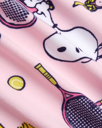 Image of COCO BRANDS Peanuts Snoopy Womens Pajama Set - 2 Piece Short Sleeve Button Down Sleep Shirt and Pajama Shorts