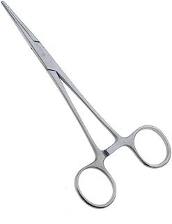 SagaSave 5.5 Inch Multi-Purpose Ideal Hemostats Stainless Steel Curved Forcep with Serrated Jaws for Fishing Forceps Craft Easy to Use