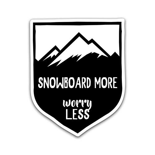 Snowboard More, Worry Less Vinyl Decal Sticker - Car Truck Van SUV Window Wall Cup Laptop - One 5.25 Inch Decal - MKS0822