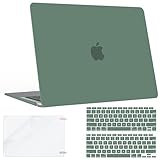 B BELK Compatible with MacBook Air 13 inch Case MacBook Air M1 Case 2021 2020 2019 2018 A2337 A2179 A1932 Touch ID, Plastic Laptop Hard Shell + 2 Keyboard Covers + Screen Protector, Midnight Green