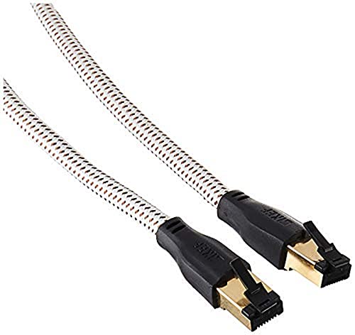 KEF K-Stream Ethernetkabel Weiss Kupfer Stück, High End Ethernetkabel |Chord Kabel | 6 Meter | 24 Karat Gold (Weiss/Kupfer)