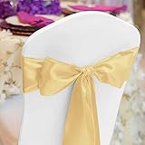LinenTablecloth Satin Sash (10-Piece) Gold