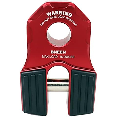 BNEEN Winch Shackle, Winch Shackle Mount with Iron Pin & Rubber Guard, Winch Hook Universal Fit for Pickup Trucks ATV UTV SUV (Red) Cover