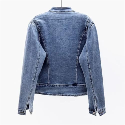 Generic Women's Short Denim Jacket Vintage Embroidered Stretch Jacket Spring Autumn Slim Tops3