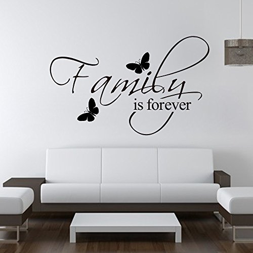 Family Is Forever - Wall Sticker Wall Decal Wall Decor Wall Sayings (Dark Brown, Medium) #TOP1
