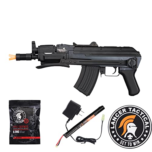 Lancer Tactical Metal Ak47 Assault Aeg Airsoft Rifle With Folding Stock (Battery Included)- Silver #TOP1