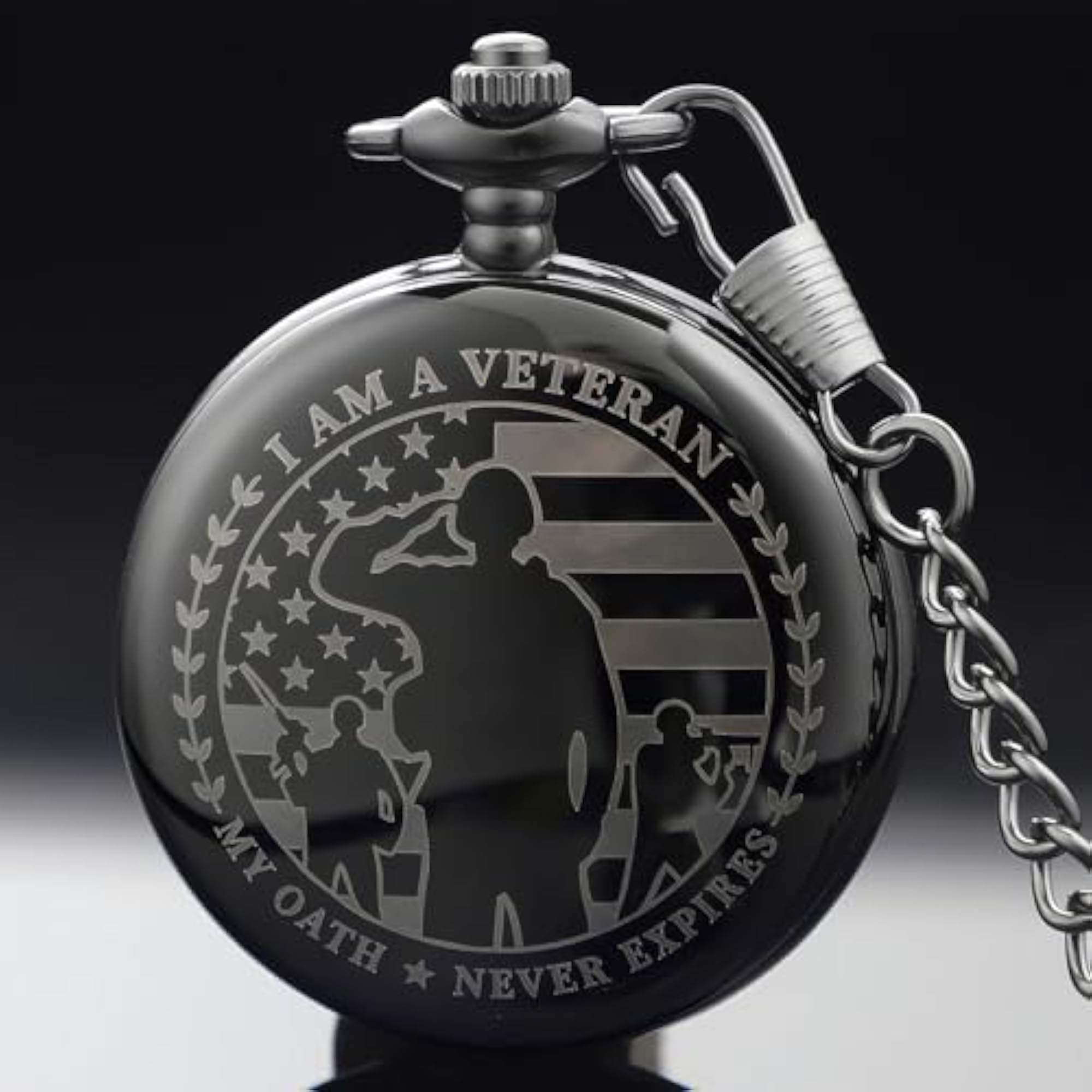 Gifts for Veterans Pocket Watch with Chain