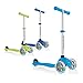 Globber Trottinette 3 Primo V2 Roues Lumineuses Enfant, Bleu Ciel, Taille Unique