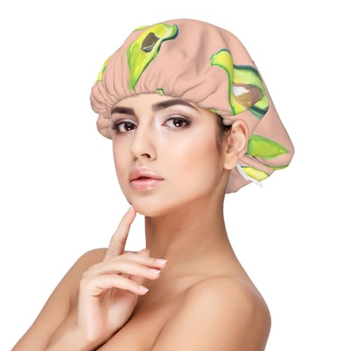 Double Layer Reversible Hair Wrap Satin Sleep Many Avocado Images Cap Bonnet for Braid Curly Hair Satin Bonnet Black