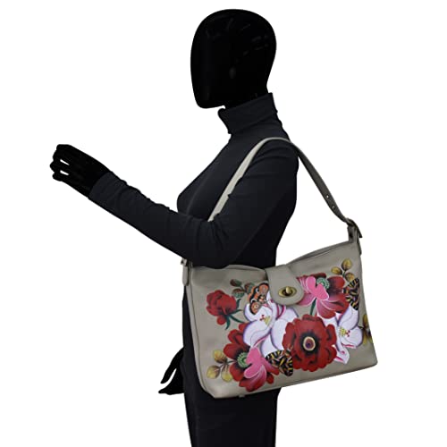 Anna by Anuschka Women's Hand-Painted Genuine Leather Studded Side Hobo4