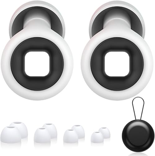 ModusTech High-Fidelity Noise Reduction Earplugs – 17dB Noise Cancelling Ear Plugs for Concerts, Musicians, Festivals, Sports & Nightlife | Comfortable & Reusable Ear Protection (White)