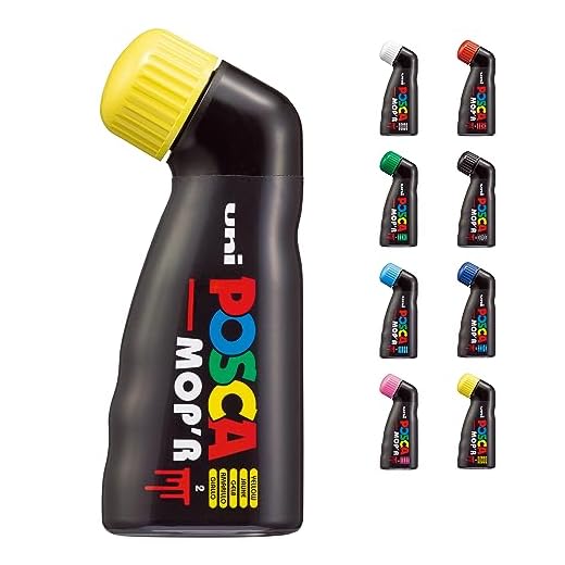 Posca Uni-Ball 183207 - Marcador Posca Mop'R Pcm-22, Punta De Sello Redonda 3 - 19 Mm, Amarillo, 1 Ud, Forma Ergonómica