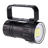 Tauchlampe 28800 Lumen LED Tauchtaschenlampe IPX8 Wasserdicht Unterwasser 80 M Taschenlampe Rot Blau Weiß Licht Fotografie Fülllampe mit Ständer