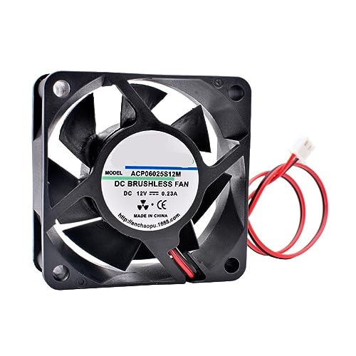 IYNWBJTS ACP6025S 6cm 60mm Ventilador 60x60x25mm DC5V 12V 24V Conector USB 2 Cables for Cargador de energía Transformador Ventilador de refrigeración(24V CPU 3pin 2 Wires)