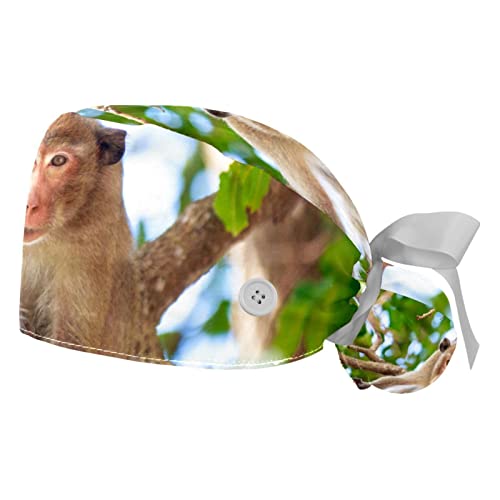 Chapeaux bouffants singe pour le travail | Lot de 2 casquettes ajustables mixtes