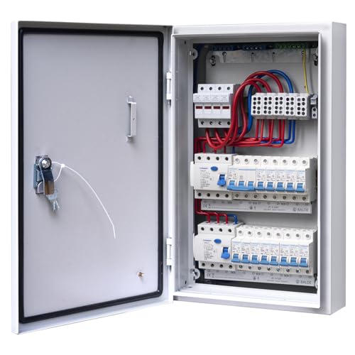 CHENGPI Boite Électrique 3 Rangées,Coffret électrique équipé avec 4P FI disjoncteur Type A et Disjoncteurs,Pré - Câblage