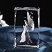 YWHL 3D Crystal Guardian Angel Figurine with Colorful Light Base, Laser Engraved Glass Angel Gifts, Collectible Figurines