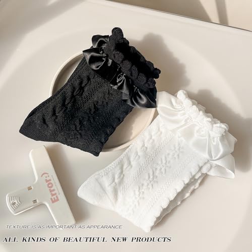 Women Lace Socks Ruffle Frilly Socks - Comfortable Cotton Socks Cute Socks Princess Lolita for Ladies Gril4