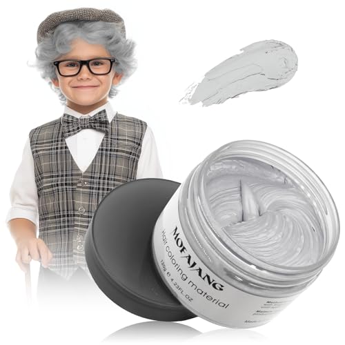 Sliver Gray Temporary Hair Color Wax -SOVONCARE Washable Hair Dye for Men & Women, All-Day Hold Disposable Hair Styling Clays for Party, Cosplay & Daily 4.23 oz