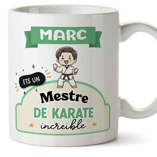 MUGFFINS Tazas Personalizadas para MAESTRO DE KARATE hombre - En Catalán - Ets increïble - Kawaii - 11 oz / 330 ml - Regalo Personalizable original y divertido