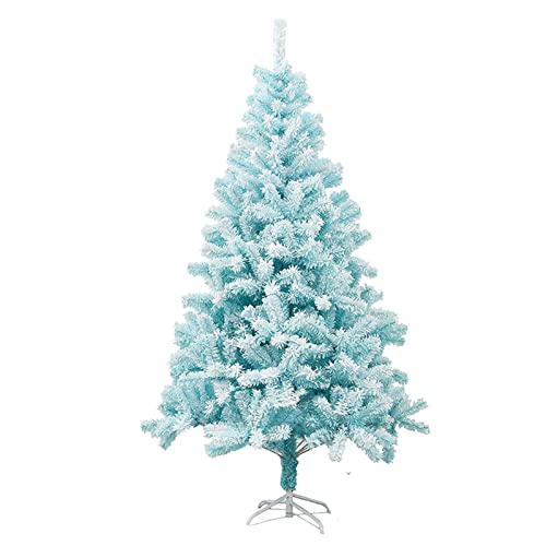 Árbol de Navidad artificial azul de 9 pies con ramas de terciopelo y soporte de metal