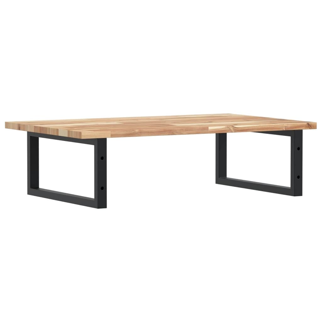 Estantería para lavabo de pared de acero y madera de acacia con estante de 60 x 50 cm, soporte negro, ahorra espacio, estable, versátil para baño, lavabo, inodoro de invitados