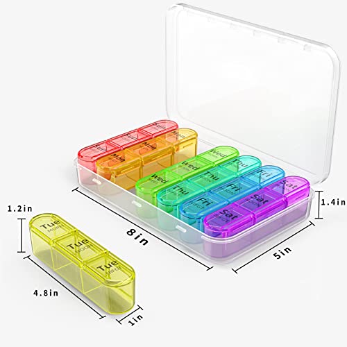 Image of Daviky Pill Organizer 3 Times a Day, Weekly Pill Box 7 Day, Daily Medicine Organizer Case to Hold Vitamins and Medication