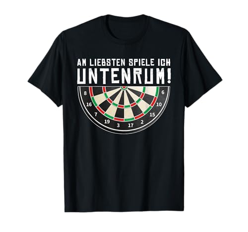 Untenrum Dart Scheibe Darts Dartspieler Kostüm Hemd Outfit T-Shirt