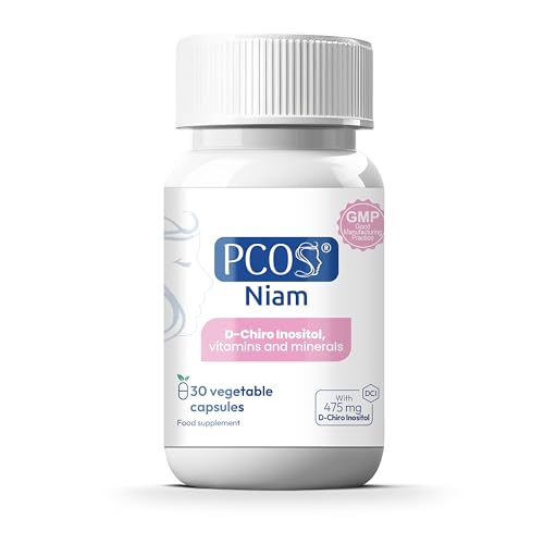PCOS NIAM | D-Chiro Inositolo per PCOS | Con Acido Folico, Biotina, Vitamina B12, B6 e D | Integratore Ovaio Policistico | Regolazione Ormonale | 30 Capsule | 1 Mese