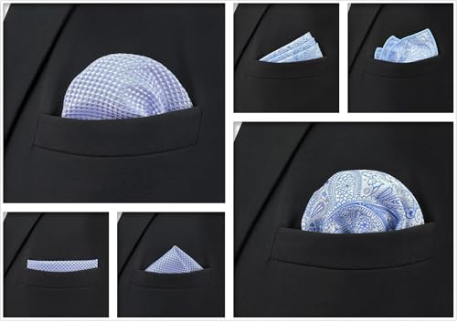Shlax&Wing 5 Pieces Assorted Mens Pocket Square Handkerchiefs Set Lot