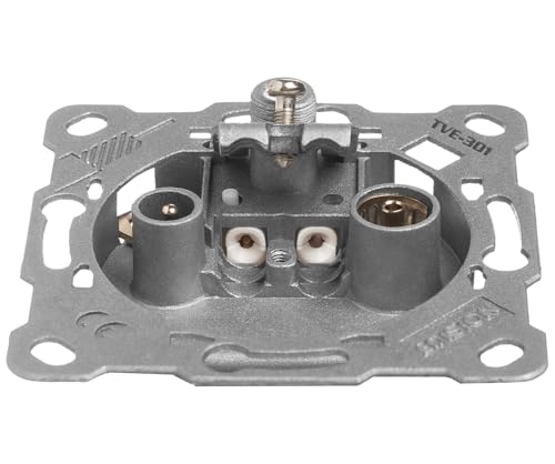 EDISION Antennendose Sat TVK-801 Kit: Enddose Stich TV-R-SAT unterputz/aufputz 3-Loch inkl. Abdeckung und Aufputz-Rahmen, DVB-S2, Unicable, DVB-T/T2, DVB-C, Radio, FM, DAB+, DC-Pass, 3 Ausgänge