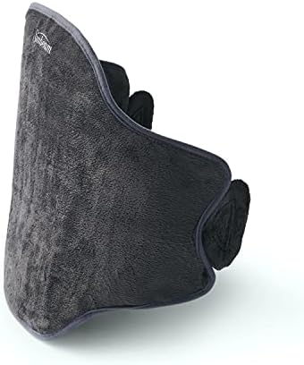 Sunbeam, Heating Pad Back Wrap with Adjustable Strap Contoured for Back Pain Relief 4 Heat Settings with 2 Hour Auto Off 23 x 15 Inch Slate Grey