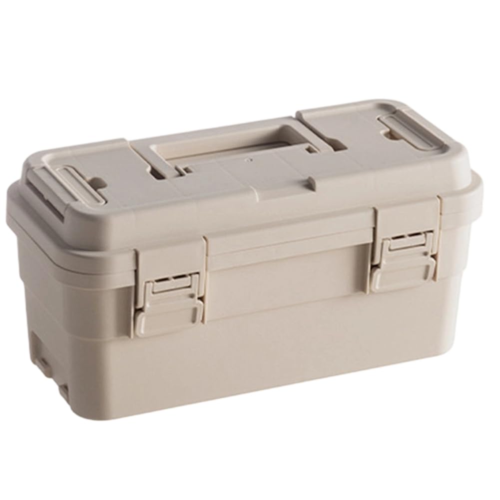 UDSKNV[KSL Tool Storage Box, Gardening Tool Box, Plastic Waterproof Storage Set, Cargo Box Hardware Khaki