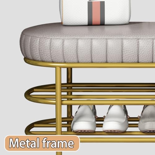 Banc de rangement multifonction doté de deux niveaux de stockage pour chaussures - 4