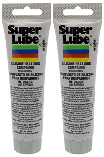 Super Lube 98003 Silicone Heat Sink, 3 oz Tube, White (Two Pack)