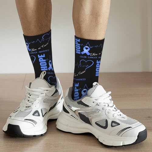 Hope For A Cure Colon Cancer Awareness Socks For Women Men Athletic Cushion Crew Socks Hiking Running Wicking Socks4