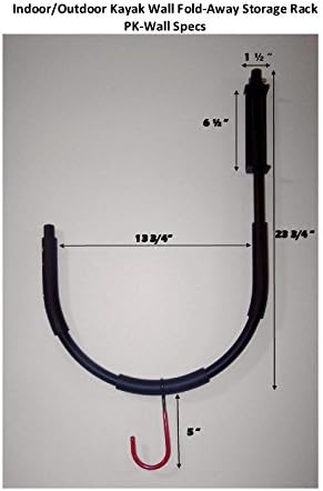 Miniatura 6 de Pack'em Estante plegable universal para kayak montado en la pared con gancho (pared PK)