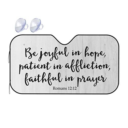 12:2 Bible Verse Christian Gifts Faith Religious Gifts Windshield Sunshade Folding Front Window Sun Shade Cover Medium