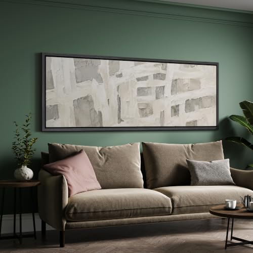 Image of MUDECOR Large Framed Canvas Print Wall Art Neutral Abstract for Living Room