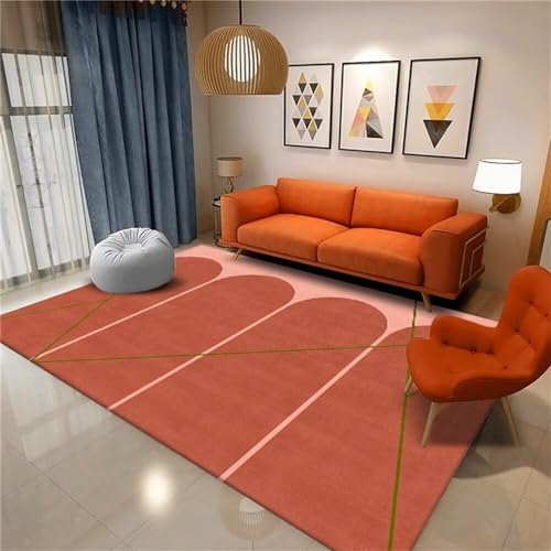 Grand tapis de salon rouge d'eau 60x90cm rectangulaire design moderne - 2