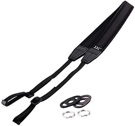 JJC NS-M1BK Neoprene Neck Strap for Mirrorless or DSLR Camera with Two Strap Eyelets (Neoprene Length 124cm, Width 3cm) (Black)