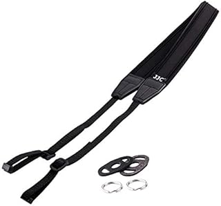 JJC NS-M1BK Neoprene Neck Strap for Mirrorless or DSLR Camera with Two Strap Eyelets (Neoprene Length 124cm, Width 3cm) (Black)