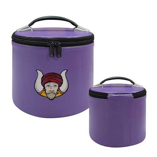 Nanba Group Deluxe Masonic Gruto Fez Cap Case – Purple Imitation Leather | Freemasons Cap Cases | Machine Embroided Storage & Display Box