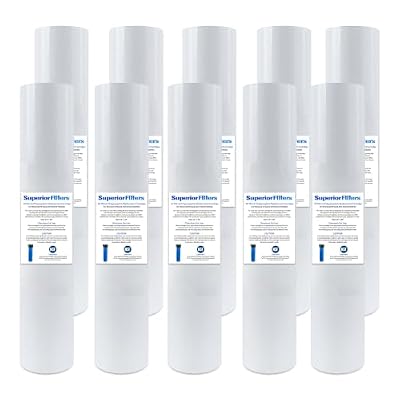 SUPERIOR FILTERS 20 Micron Sediment Filter - Whole House Water Filter Cartridge - High-performance 20-inch Replacement - Compatible with All Whole House Water Filter System - (20 X 4.5, 10 Count)