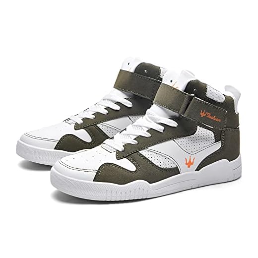 K DUORO Herr sneakers mode höga sneakers utomhus lätta män träningsskor promenadskor, - Grön - 46 EU