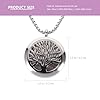 EXCEART Essential Oils Diffuser 1 Pack Aromatherapy Essential Oil Diffuser Necklace Hollow Out Tree Pattern Design Stainless Steel Pendant Jewelry for Women (Style 1) Womens Necklace #1