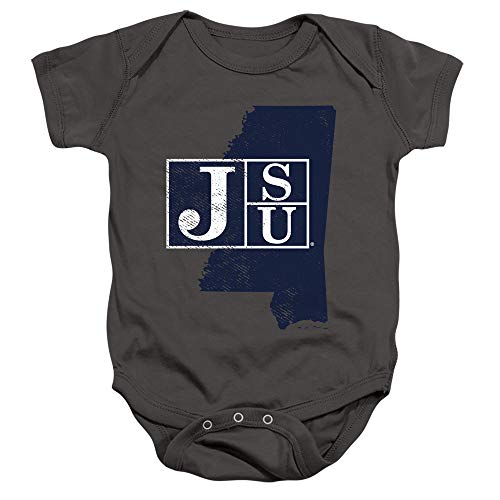 Jackson State University Official State Shape Unisex Infant Snap Suit for Baby, Charcoal, Large (18 Months)