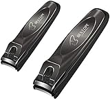 BESTOPE Nail Clippers with Catcher,No Splash Fingernail Toenail Clippers Nail Cutter Set,Black Stainless Steel,Good Gift for Women and Men