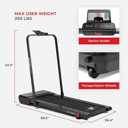 Sunny Health & Fitness Treadpad® Treadmill, 7% Auto Incline and Handlebar - image 7