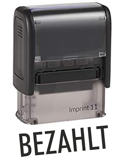 Die Stempel GmbH - Selbstfärber Imprint/Lagertext - BEZAHLT - Gummi, 37 mm, Stempel
